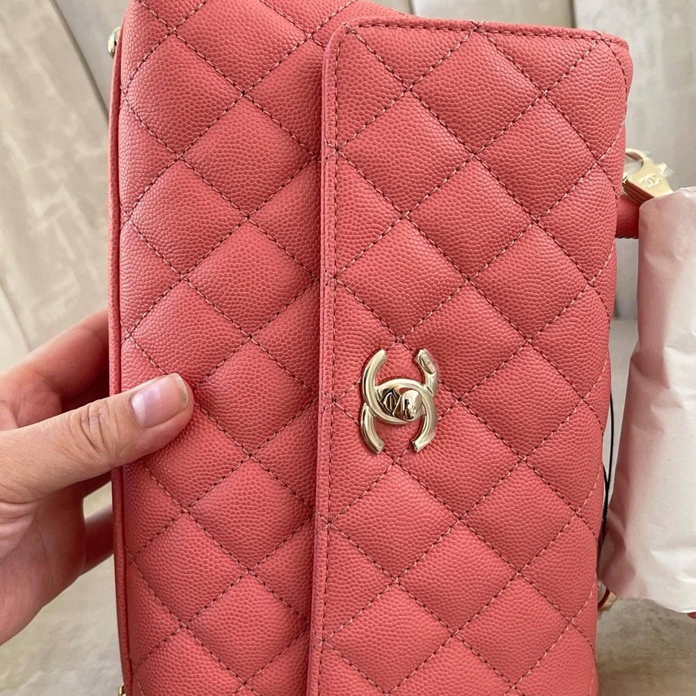 NEW CHANEL 22A Pink Caviar Small/ Old Mini Coco Handle Flap w/ receipt - Picture 13 of 15